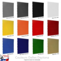 Montage photo des 12 couleurs de la gamme des dalles PVC Premium Daytona