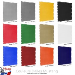 Gamme des 12 coloris des dalles PVC Premium Mustang